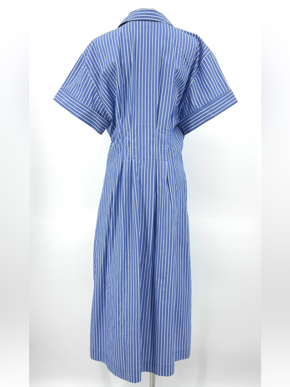 J. Crew Blue Striped Button-Front Women’s Dress fit and flare - Picture 4 of 9